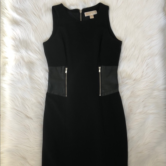 Michael Kors Dresses & Skirts - Michael Kors Black Dress with Leather Inserts